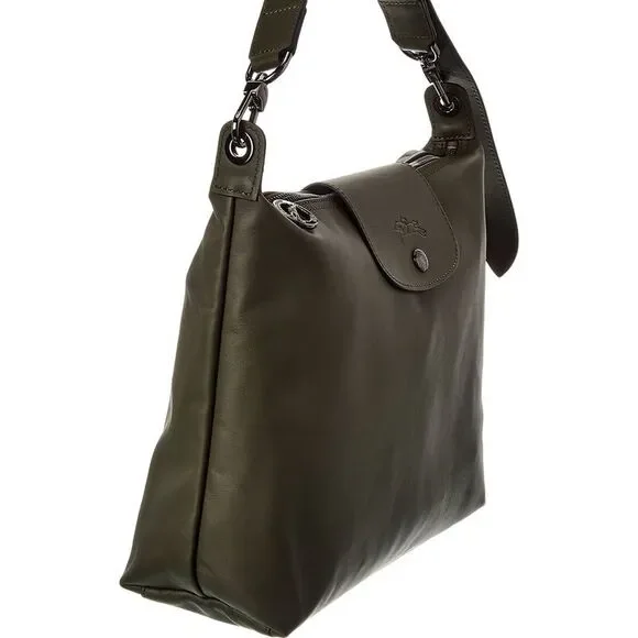 Longchamp Le Pliage Xtra Leather Shoulder Bag, Green - Picture 3 of 4